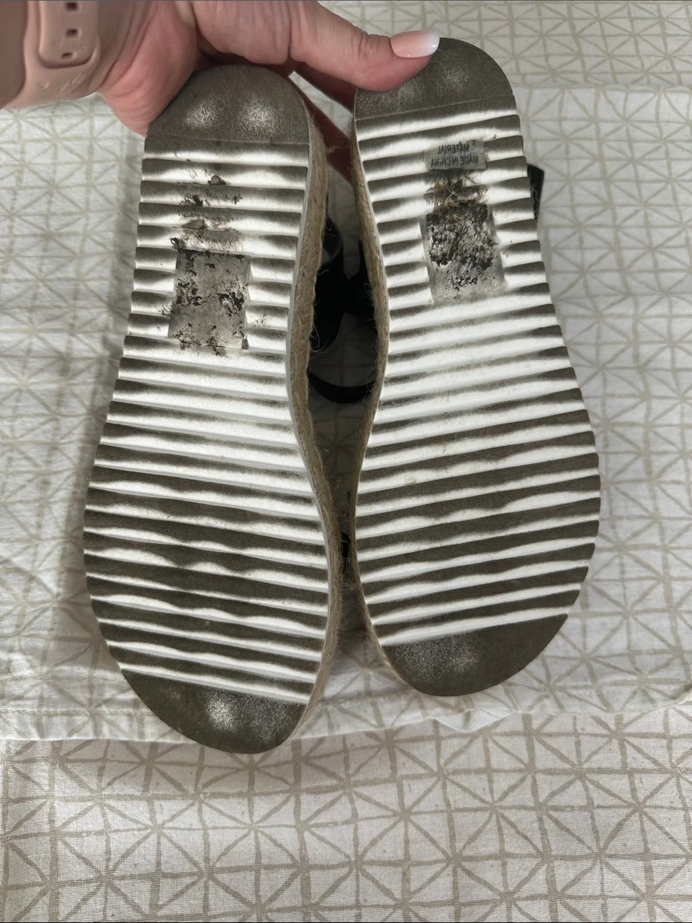Soda Black Platform Espadrille Sandals with Tan Insole